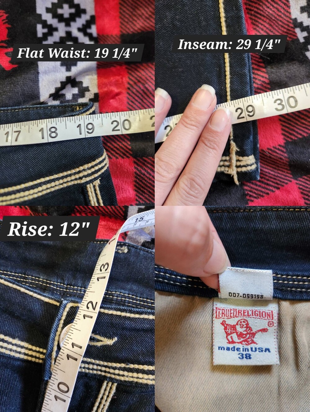 True Religion Ricky Super QT Straight Jeans Made in USA 38 NWOT - Picture 14 of 14